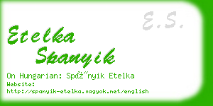 etelka spanyik business card